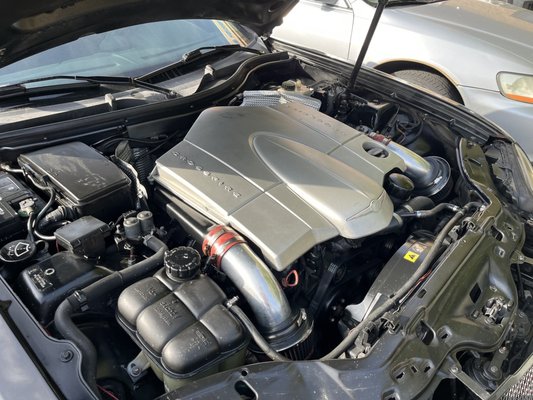 Clean engine bay serviced at Discount Auto Center
